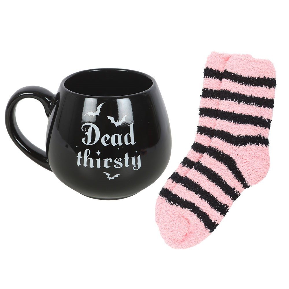 Something Different - Dead Thirsty Tasse & Socken Set - Schwarz/Rosa
